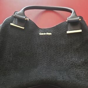 Calvin Klein Embossed Black Shoulder Bag